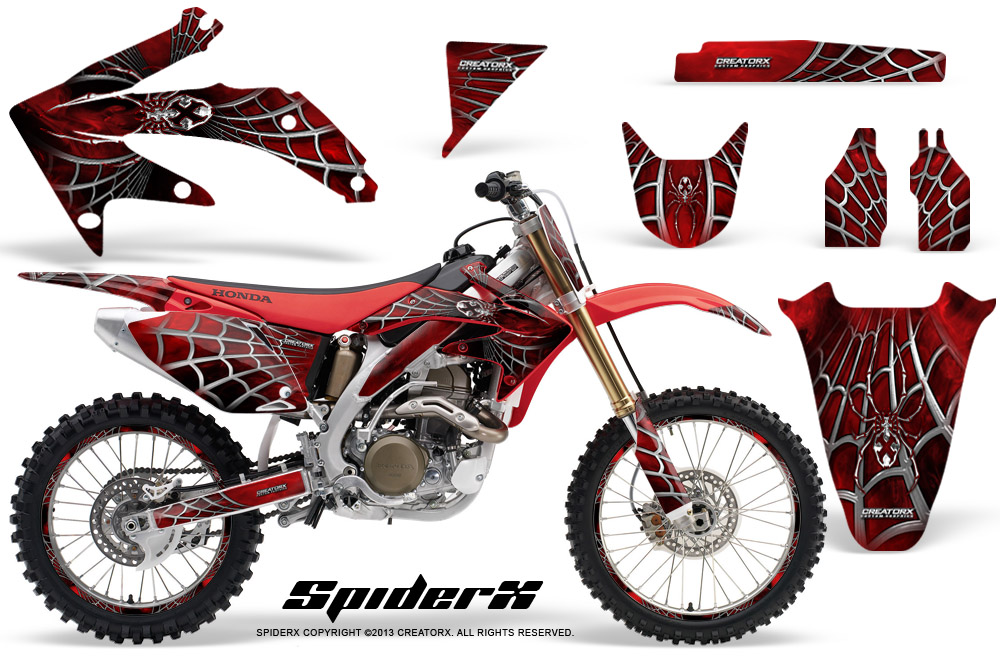 Honda CRF 450R 05-08 Graphics Kit SpiderX Red NP Rims